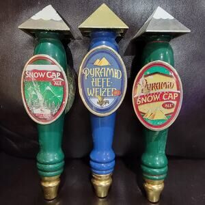 Pyramid Brewery Beer Tap Handle Pull Lot Set 3 Used As Is Snow Cap Hefe Weizen
